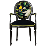 Стул с подлокотниками из натурального бука с изображением птицы и цветов Blooming Birds варинант исполнения - 1 | Loft Concept во Владивостоке