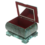 Шкатулка прямоугольная с зеркалом из натурального камня змеевик Stone Casket варинант исполнения - 3 | Loft Concept во Владивостоке