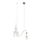 Подвесной светильник стеклянный в виде канделябра Curved Glass Chandelier варинант исполнения - 1 | Loft Concept во Владивостоке