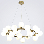 Кольцевая люстра с белыми стеклянными  плафонами в форме шара Berries Chandelier варинант исполнения - 4 | Loft Concept во Владивостоке