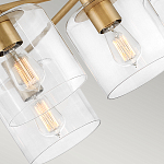 Потолочный светильник цвета латунь с пятью прозрачными цилиндрическими плафонами Hinkley варинант исполнения - 5 | Loft Concept во Владивостоке