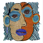 Арт-Объект плетеный из нитей Абстрактный портрет Joana Schneider  варинант исполнения - 2 | Loft Concept во Владивостоке