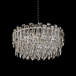 Круглая люстра с хрустальными подвесками на серебряном каркасе Gorgeous Crystal Light варинант исполнения - 6 | Loft Concept во Владивостоке