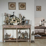 Деревянная консоль из массива дерева с двумя ящиками Oak Margery Provence Console Table варинант исполнения - 2 | Loft Concept во Владивостоке