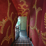 Обои с вышивкой ручной работы Fyodor Original colourway on Merlot linen варинант исполнения - 1 | Loft Concept во Владивостоке