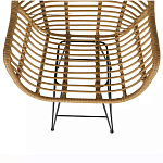 Стул барный с ротанговым плетением Half Bar Chair with Wicker с подлокотниками варинант исполнения - 7 | Loft Concept во Владивостоке
