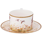 Чайная пара из фарфора с изображением собаки и зайцев 300 мл Hunting Porcelain Collection 2 варинант исполнения - 2 | Loft Concept во Владивостоке