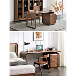 Стол рабочий округлой формы с 3-мя ящиками  Working Moonnut Table варинант исполнения - 2 | Loft Concept во Владивостоке