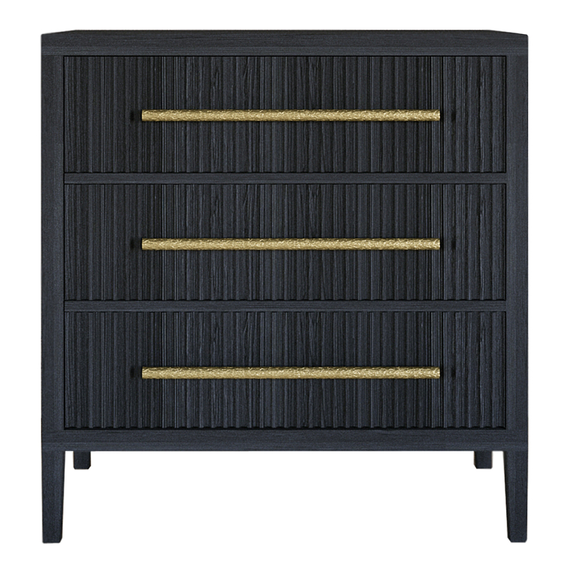 Комод Primo с 3 выдвижными ящиками Черный дуб Черный во Владивостоке | Loft Concept 