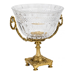 Чаша из рельефного стекла прозрачного цвета на бронзовой подставке Eden Garden варинант исполнения - 1 | Loft Concept во Владивостоке