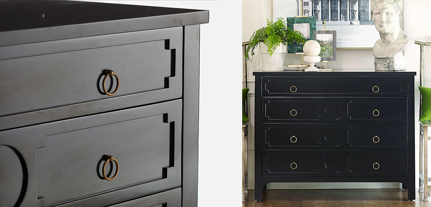 Комод с 4-мя ящиками Lawrence chest of drawers Black Черный Комод с 4-мя ящиками Lawrence chest of drawers Black Черный - Loft-Concept во Владивостоке