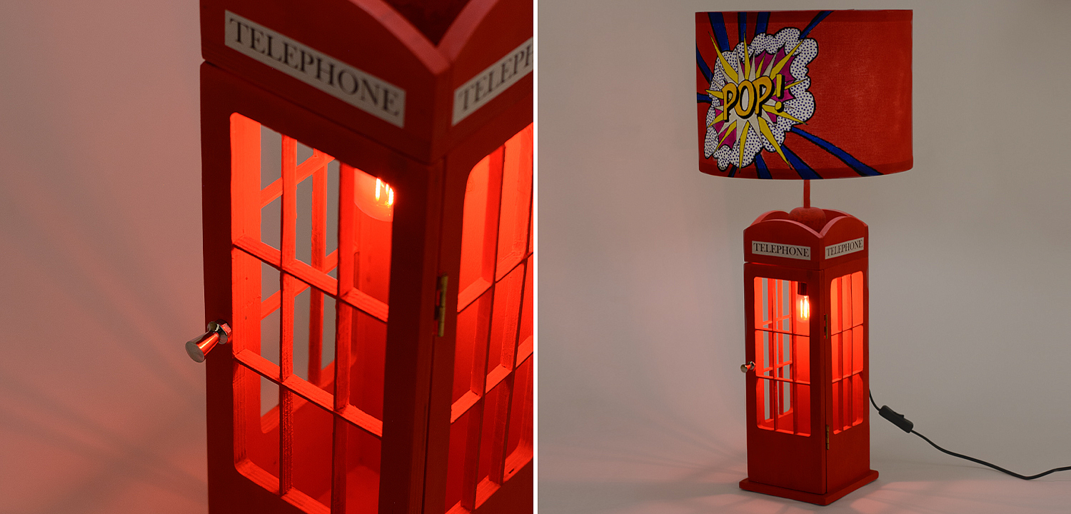 Настольная лампа Red Phone Booth Pop Lamp Настольная лампа Red Phone Booth Pop Lamp - Loft-Concept во Владивостоке