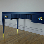 Письменный стол Elsa Dreams Blue Шпон дерево с двумя ящиками варинант исполнения - 4 | Loft Concept во Владивостоке