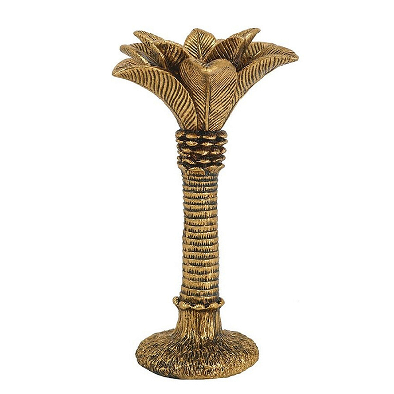 Подсвечник в форме пальмы с резными листьями и текстурным основанием Golden palm leaves Бронза Подсвечник в форме пальмы с резными листьями и текстурным основанием Golden palm leaves Бронза во Владивостоке | Loft Concept