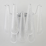 Бра с подвесками из рифленного стекла в форме капель на основании цвета хром Textured Glass варинант исполнения - 6 | Loft Concept во Владивостоке