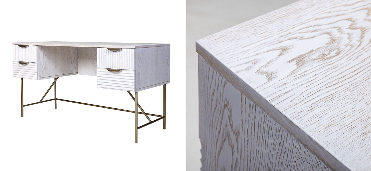 Рабочий стол Antique Order Шпон Беленого дуба Рабочий стол Antique Order Шпон Беленого дуба - Loft-Concept во Владивостоке