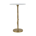 Столик с золотистым основанием в виде цветка и круглой мраморной столешницей Golden Snowdrop варинант исполнения - 3 | Loft Concept во Владивостоке