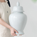 Ваза белая с крышкой однотонная Chinoiserie Ceramics варинант исполнения - 7 | Loft Concept во Владивостоке