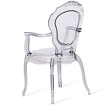 Прозрачный стул с подлокотниками LOUIS GHOST CHAIR Grey варинант исполнения - 8 | Loft Concept во Владивостоке