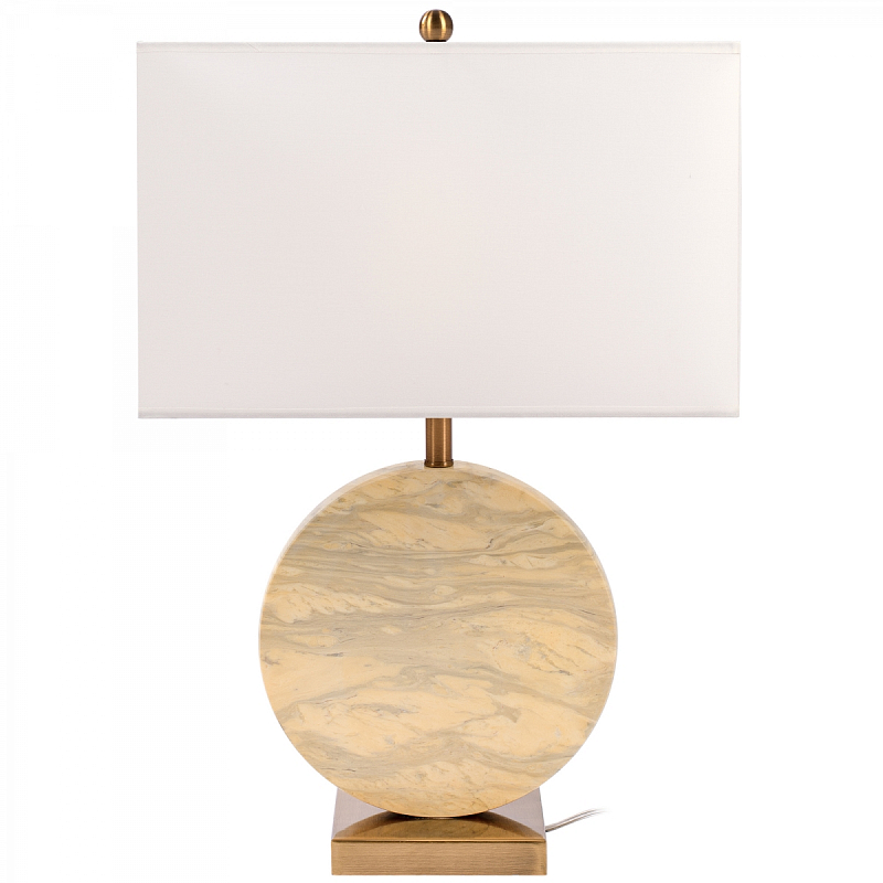 Настольная лампа Lua Grande Table Lamp beige marble Белый Бежево-серый Латунь во Владивостоке | Loft Concept 