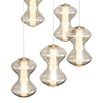 Люстра светодиодная с стеклянными волнообразными плафонами Amphora of Light варинант исполнения - 4 | Loft Concept во Владивостоке