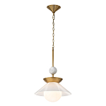 Подвесной светильник латунного цвета с конусовидным белым плафоном Quintiesse варинант исполнения - 3 | Loft Concept во Владивостоке