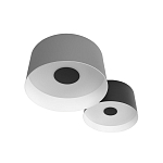 Потолочный светильник с 2-мя цилиндрическими абажурами серого и черного цвета Urban Dome варинант исполнения - 5 | Loft Concept во Владивостоке