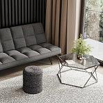 Пуф Three Gray в ткани букле серого цвета варинант исполнения - 4 | Loft Concept во Владивостоке