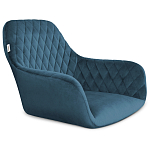 Барный стул со спинкой и подлокотниками на 4-х металлических ножках Douglas Rhombus Синий Велюр варинант исполнения - 2 | Loft Concept во Владивостоке