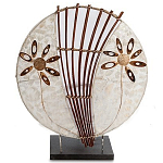 Настольная лампа из перламутра и дерева на подставке Indonesian Shell Flower варинант исполнения - 1 | Loft Concept во Владивостоке