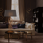 Настольная лампа на ажурном чугунном основании с серым абажуром Openwork Lamp варинант исполнения - 5 | Loft Concept во Владивостоке