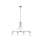 Люстра подвесная цвета никель с четырьмя матовыми стеклянными плафонами в современном стиле Generation Lighting варинант исполнения - 2 | Loft Concept во Владивостоке