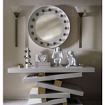 Зеркало белое с круглыми золотыми декоративными элементами Prince of the Church варинант исполнения - 2 | Loft Concept во Владивостоке