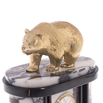 Часы настольные бронзовые с декором в виде медведя Bear Stone Clock варинант исполнения - 2 | Loft Concept во Владивостоке