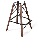 Барный стул со спинкой и подлокотниками на 4-х деревянных ножках Douglas Rhombus Синий Велюр варинант исполнения - 4 | Loft Concept во Владивостоке