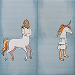 Плитка с узором Девочка единорог варинант исполнения - 2 | Loft Concept во Владивостоке