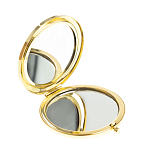 Зеркало карманное складное круглое из натурального камня Оникс в подарочной упаковке Gold Stone Mirrors варинант исполнения - 2 | Loft Concept во Владивостоке