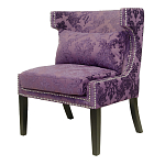 Полукресло с мягкой обивкой из жаккарда на 4-х ножках из массива березы Baroque Armchair violet варинант исполнения - 3 | Loft Concept во Владивостоке