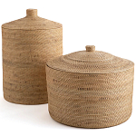 Плетеная корзина с крышкой Kheri Wicker Basket варинант исполнения - 2 | Loft Concept во Владивостоке