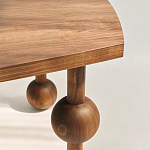 Обеденный стол деревянный с круглыми декоративными элементами на ножках Koko варинант исполнения - 2 | Loft Concept во Владивостоке