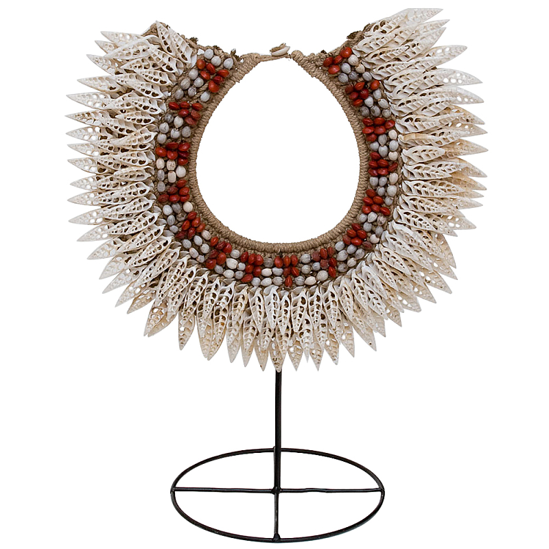 Этническое ожерелье из ракушек на подставке Ethnic Necklace Sharp Lacy Shells Белый Красный Бежевый Коричневый Этническое ожерелье из ракушек на подставке Ethnic Necklace Sharp Lacy Shells Белый Красный Бежевый Коричневый во Владивостоке | Loft Concept