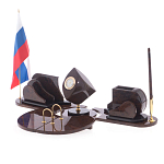 Настольный письменный набор из природного камня обсидиана коричневого Team leader варинант исполнения - 2 | Loft Concept во Владивостоке