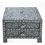 Тумбочка прикроватная White Pearl BEDSIDE CABINET 2 blue DRAWER варинант исполнения - 2 | Loft Concept во Владивостоке