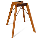 Стол обеденный с коричневой прямоугольной столешницей из керамики на четырех деревянных ножках Brown Ceramics варинант исполнения - 3 | Loft Concept во Владивостоке