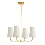 Люстра золотая с белыми тканевыми абажурами Coolness варинант исполнения - 1 | Loft Concept во Владивостоке