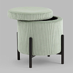 Светло-зеленый пуф на черных ножках SANJAY варинант исполнения - 2 | Loft Concept во Владивостоке