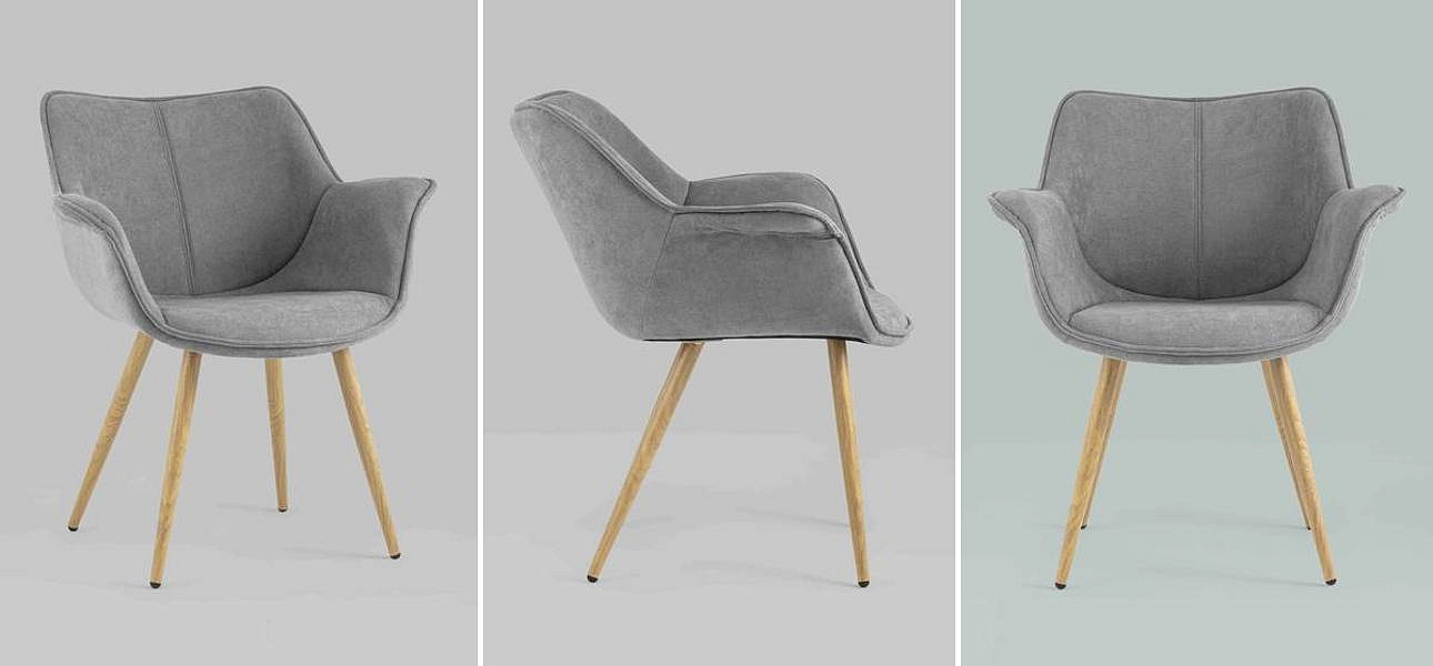 Стул Mason Chair Серый Ножки светлое дерево Стул Mason Chair Серый Ножки светлое дерево - Loft-Concept во Владивостоке