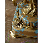 Ваза голубого цвета из фарфора с золотым растительным орнаментом и бронзовыми фигурками женщин Eden Garden porcelain and bronze варинант исполнения - 9 | Loft Concept во Владивостоке