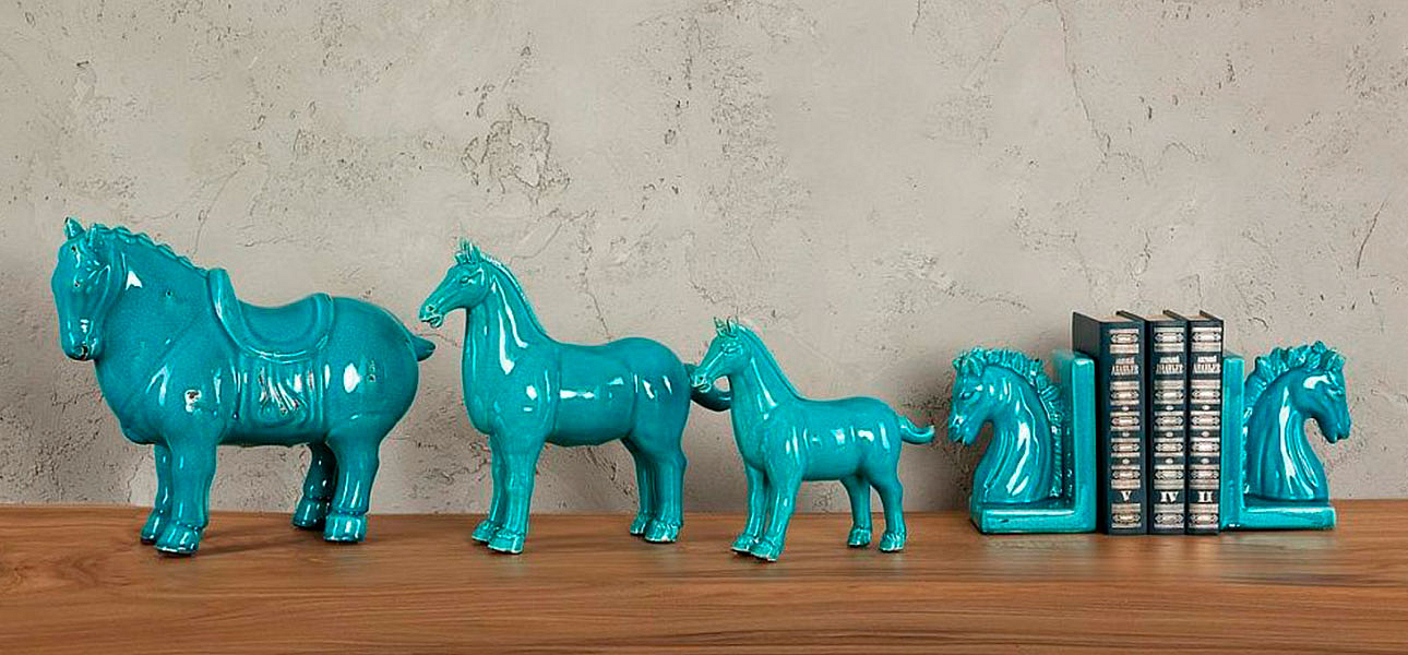 Фигурка керамика синяя лошадь большая Blue Horse Фигурка керамика синяя лошадь большая Blue Horse - Loft-Concept во Владивостоке