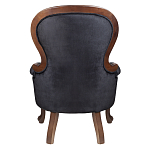 Кресло с мягкой обивкой из черного велюра на 4-х деревянных ножках Evelyn Classical Armchair варинант исполнения - 3 | Loft Concept во Владивостоке
